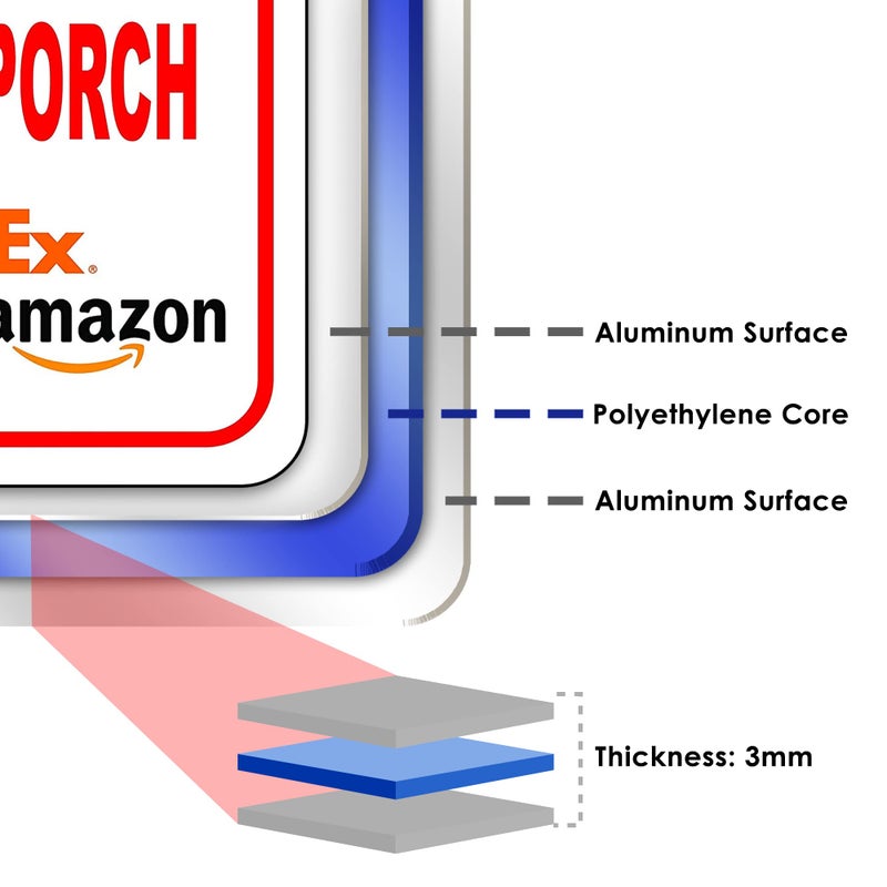 Work House Signs Please Deliver All Packages to Back Porch Aluminum Composite Sign - Delivery Instructions for My Packages from Amazon, FedEx, USPS, UPS, Indoor Outdoor Signs for Home, Office, Work, 8.5 ""x10 "" - Image 5